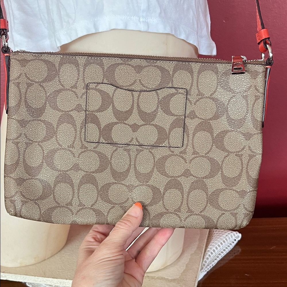 New Coach Crossbody Bag - Brown with orange Accents - Picture 12 of 16